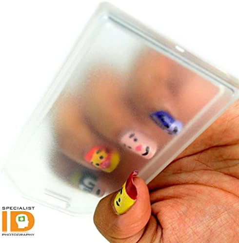 5 Pack - Premium Rigid Airline Luggage Tag Holders with 6" Worm Loops - Heavy Duty Hard Plastic -Suitcase ID Tag Identifiers with Business Card Insert Window by Specialist ID (Translucent/Clear) - Image 6