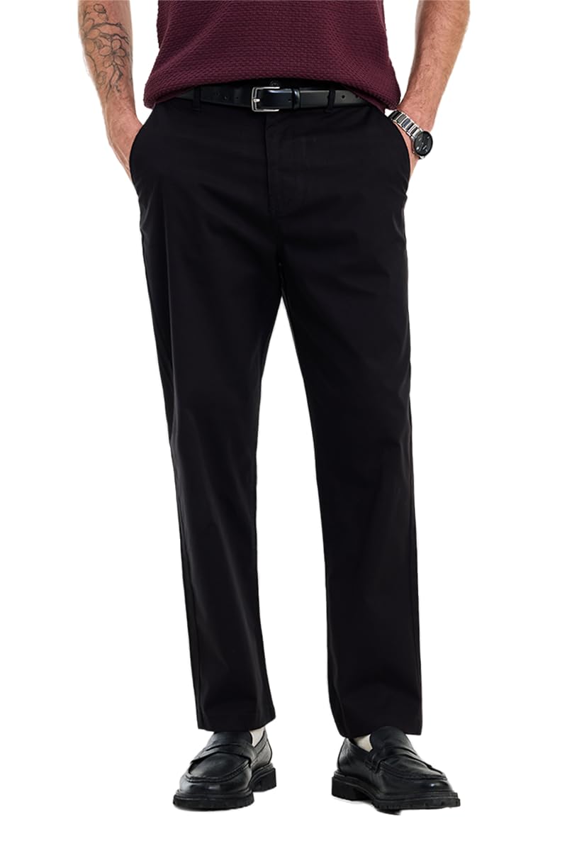 snitch Men Chinos Casual Wear | Regular Fit Plain Front Straight Leg Textured Style | Premium Cotton Blend & Breathable Fabric for Summer, Office Use-picture-13