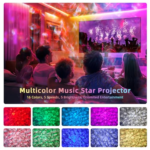Mevolson Galaxy Projector,Star Projector With Timer And Hifi Music Built-In Speaker,Multiple Colors Projections Star Projector Light For Bedroom Home Decor Party,Space Galaxy Light Projector Gifts For Adults thumb #6