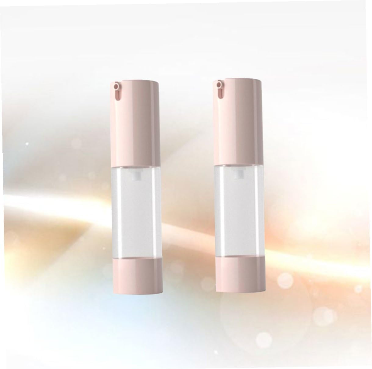 2pcs Pink Vacuum Pump Lotion Bottles Refillable Airless Cosmetic Dispensers for Travel and Home Use Sub Bottles for Essence and Skincare Liquid