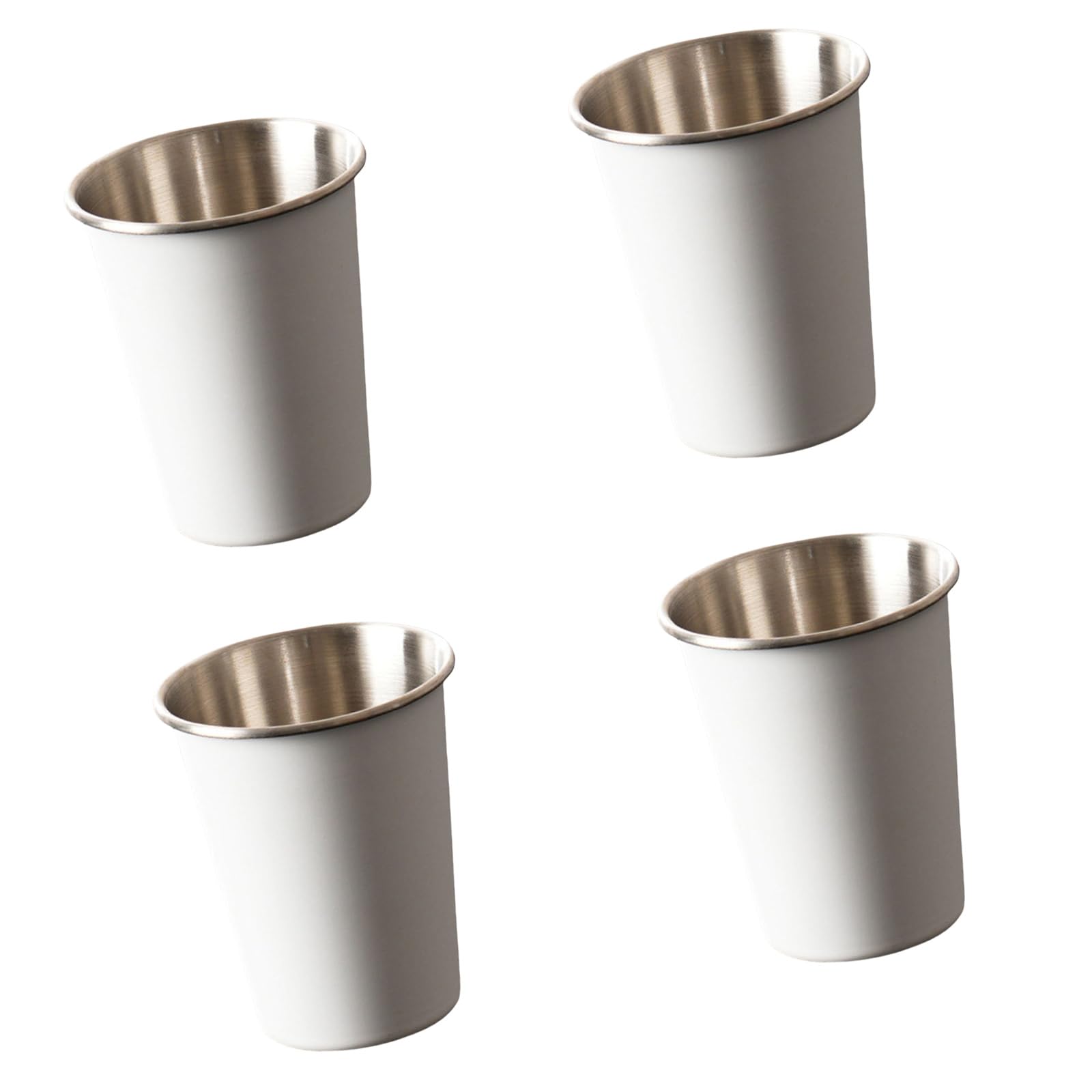 MICFENY 4pcs Stackable Camping Water Cup 350ml Teas Coffees Milk Mug Stainless Steels Drinking Cups Outdoor Travel Cups