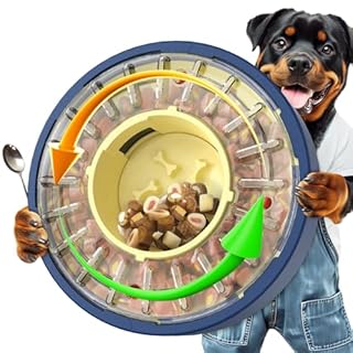 KADTC 5-60 Min Adjustable Slow Feeder for Dogs, Large Capacity 4-Cup Spinning Dog Puzzle Feeder, Anti-Gulping Treat & Food Dispenser, Mental Enrichment Toy, U.S. Brand & Design