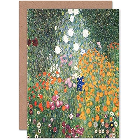 Wee Blue Coo Gustav Klimt Flower Garden Card Cover