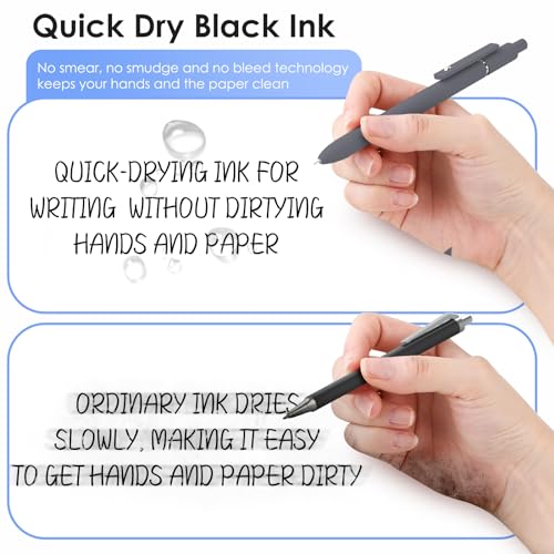Image of Gel Pens, 6pcs 0.5mm Black Ink Fine Point Pens, Cute Office School Supplies | Quick Dry Smooth Writing Pens For Journaling Note Taking, Anniversary Birthday Gifts for Men Women, Nurse Aesthetic Pen