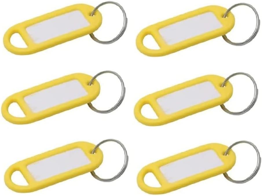 Merriway BH02564 (20 Pcs) Yellow Key Ring Luggage Tags with Labels – Pack of 20 Pieces Merriway BH02564 (20 Pcs) Yellow Key Ring Luggage Tags with Labels – Pack of 20 Pieces
