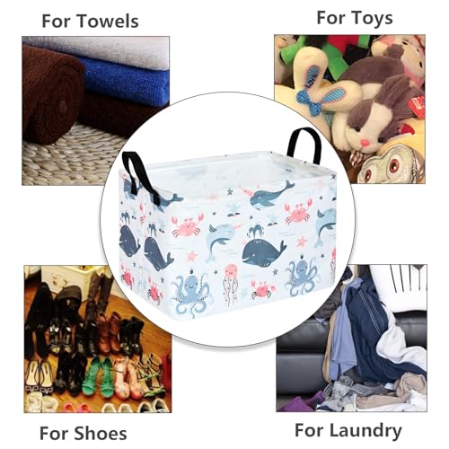 Image of MAIZMZ Baby Storage Basket Cute Gifts Basket Toys Organizer Waterproof Kids Hamper Nursery Bins Women Storage Cube for Home /Dorm /Kitchen /Pet /Office /Closet /Shelf /Room Decor