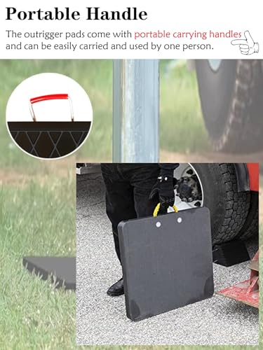 Juego de niveladores para autocaravanas – Almohadilla estabilizadora irrompible para caravanas y maquinaria de construcción, tablero con mango de cuerda de nailon (paquete de 2)