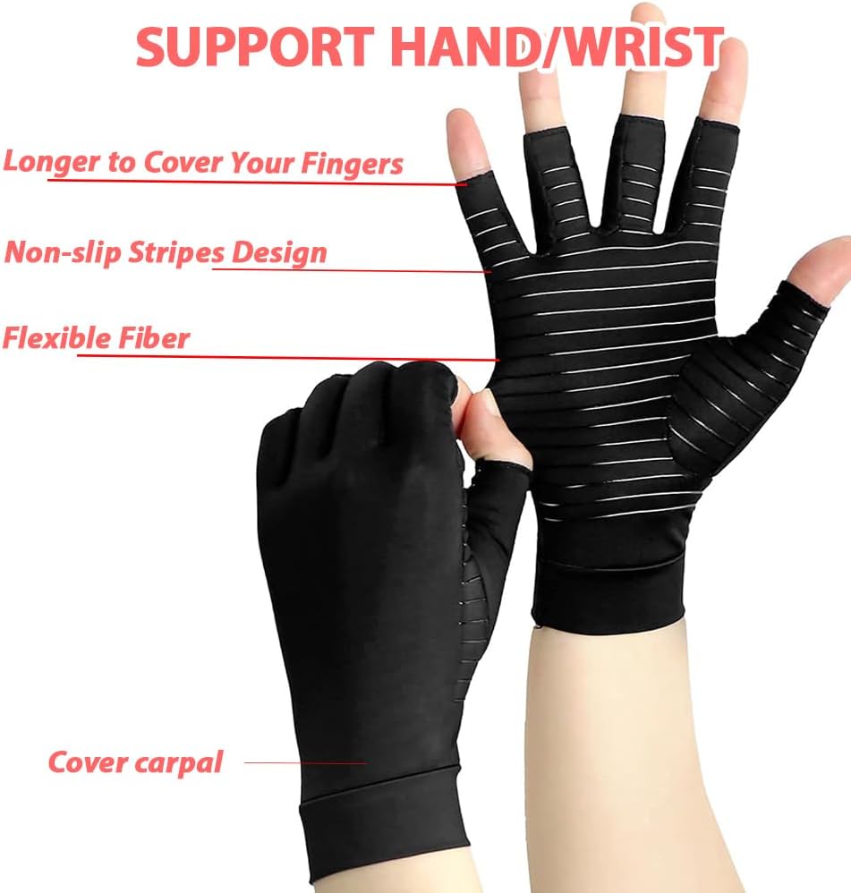 JADE KIT Copper Arthritis Gloves, Compression Gloves for Hands and Fingers Rehabilitation - Image 2