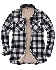 Lisskolo Damen Fleece Plaid Hemdjacke