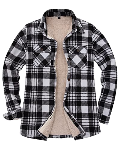 Lisskolo Damen Fleece Plaid Hemdjacke