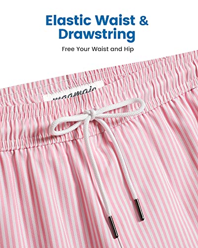 Image of maamgic Mens Swim Trunks with Compression Liner 5 Inch, Quick Dry Bathing Suit with Zipper Pockets, No-Chafing Swim Shorts