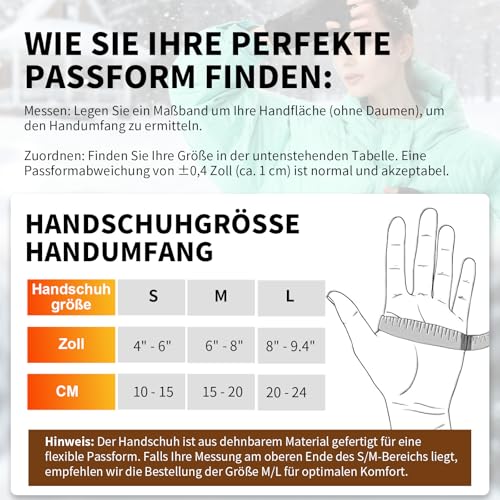 uncn Beheizte Handschuhe Fingerlos für Frauen Mann Arbeit Touchscreen Handschuhe für Winter Kaltes Wetter Wiederaufladbare Elektrik