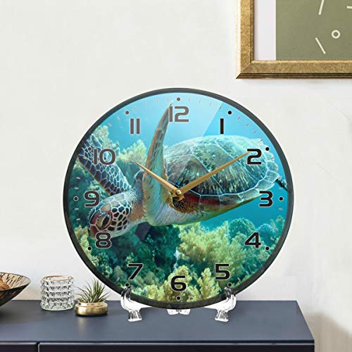 Nander Wall Clock, 12 Inch Non Ticking Accurate Sweep Movement, Decorative For Kitchen, Living Room, Bedroom, Bathroom, Office ( Sea Turtle ) #TOP5