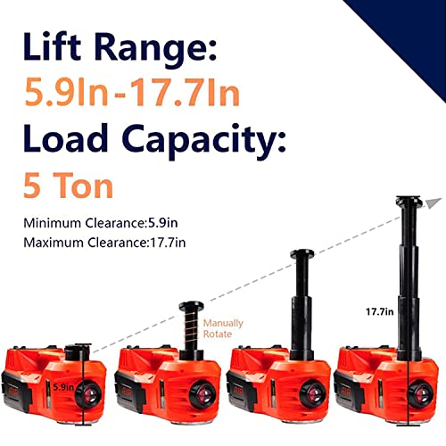 Feanisifei Electric Car Jack 5 Ton 12V Electric Jack With Built-In Inflatable Pump Electric Hydraulic Jack For Suv Car Tire Change Red #TOP3