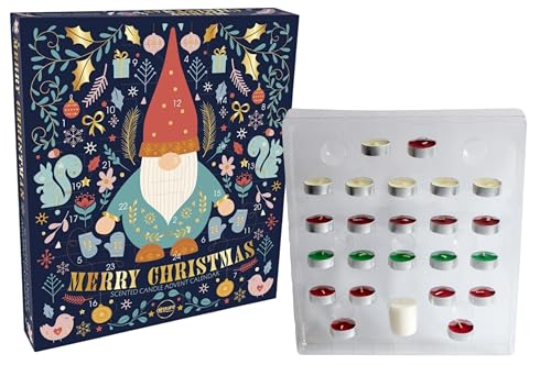 Airpure Scented Candle Advent Calendar 2025-24 Scented Candle Countdown To Christmas 2025 - Tea Light Scented Candle Advent Calendar - 23 Tea Lights & 1 Votive Candle For Christmas Eve (Gonk)
