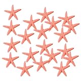 Decoración de estrella de mar en miniatura de resina para manualidades, adornos temáticos de playa, 20 piezas (naranja S)