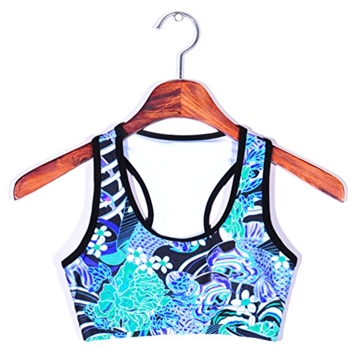 Image of Sister Amy Women's Aerobics Gym Dance Yoga Vest Printed Sports Bra Top Vest