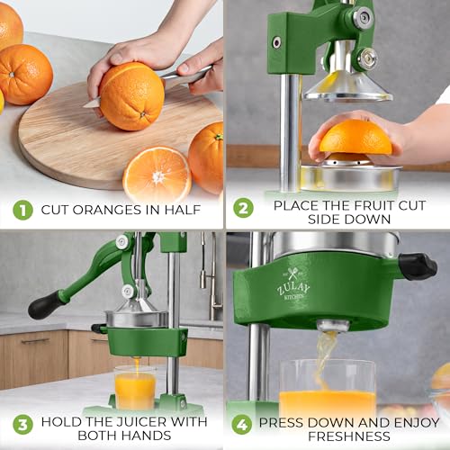 Image of Zulay Kitchen Cast Iron Juicer - Heavy Duty Manual Juicer with Detachable Strainers for Easy Cleaning, Orange Juice Press for Citrus Fruits, Perfect for Bartenders, Juice Lovers & Health Enthusiasts