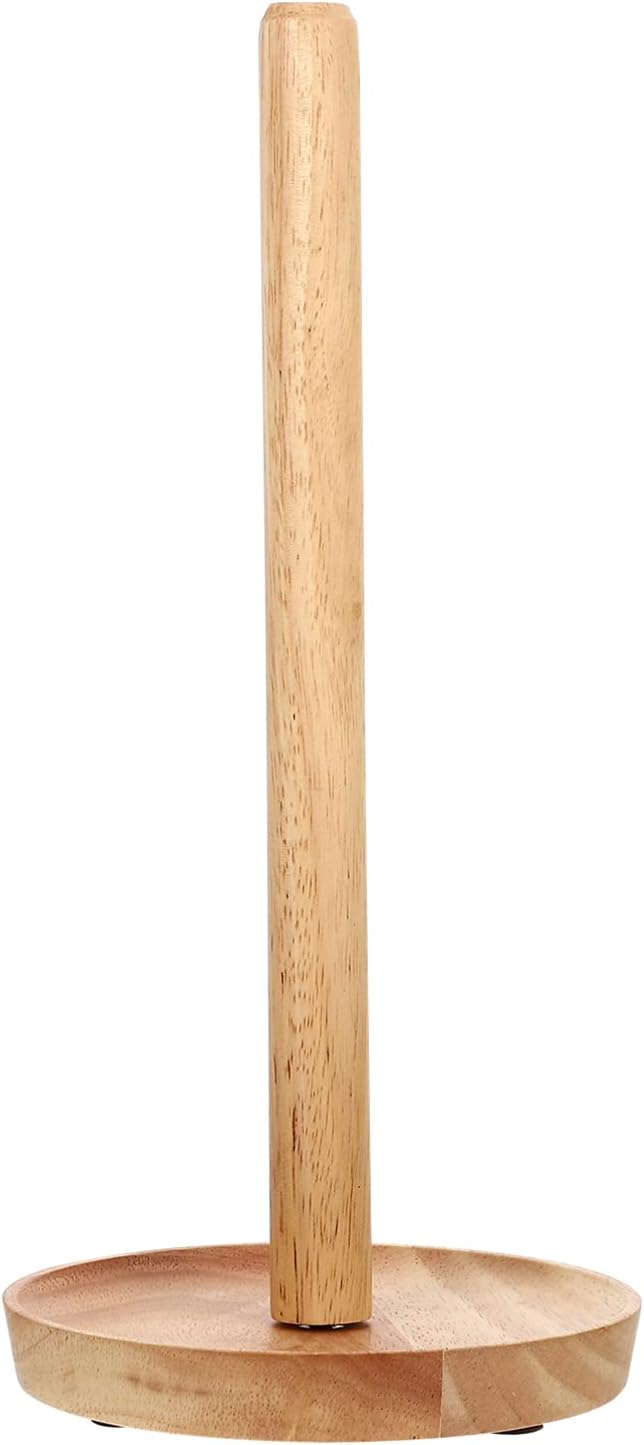 Cabilock Elegant Solid Wood Roll Paper Holder Toilet Paper Stand Tissue Holder Space-Saving Match Decor