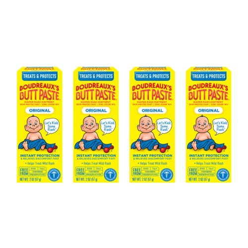 Boudreaux's Butt Paste Diaper Rash Ointment, Zinc Oxide, 2-Ounce Box (Pack of 4)