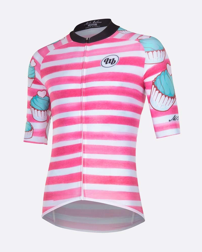 MB Wear Unisex Adult Pastry Shirt, Pink/White/Turquoise Blue, FR: L (Manufacturer's Size: L).