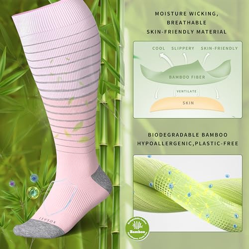 Image of LEVSOX Wide Calf Compression Socks for Women&Men Plus Size 15-20mmHg Knee High Large Support Stockings for Circulation