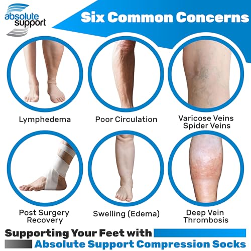 Image of ABSOLUTE SUPPORT Compression Pantyhose 20-30mmHg | Opaque, reinforced heel,toe, latex-free, supports circulation & varicose veins, reduces swelling, post surgery, travel, A204