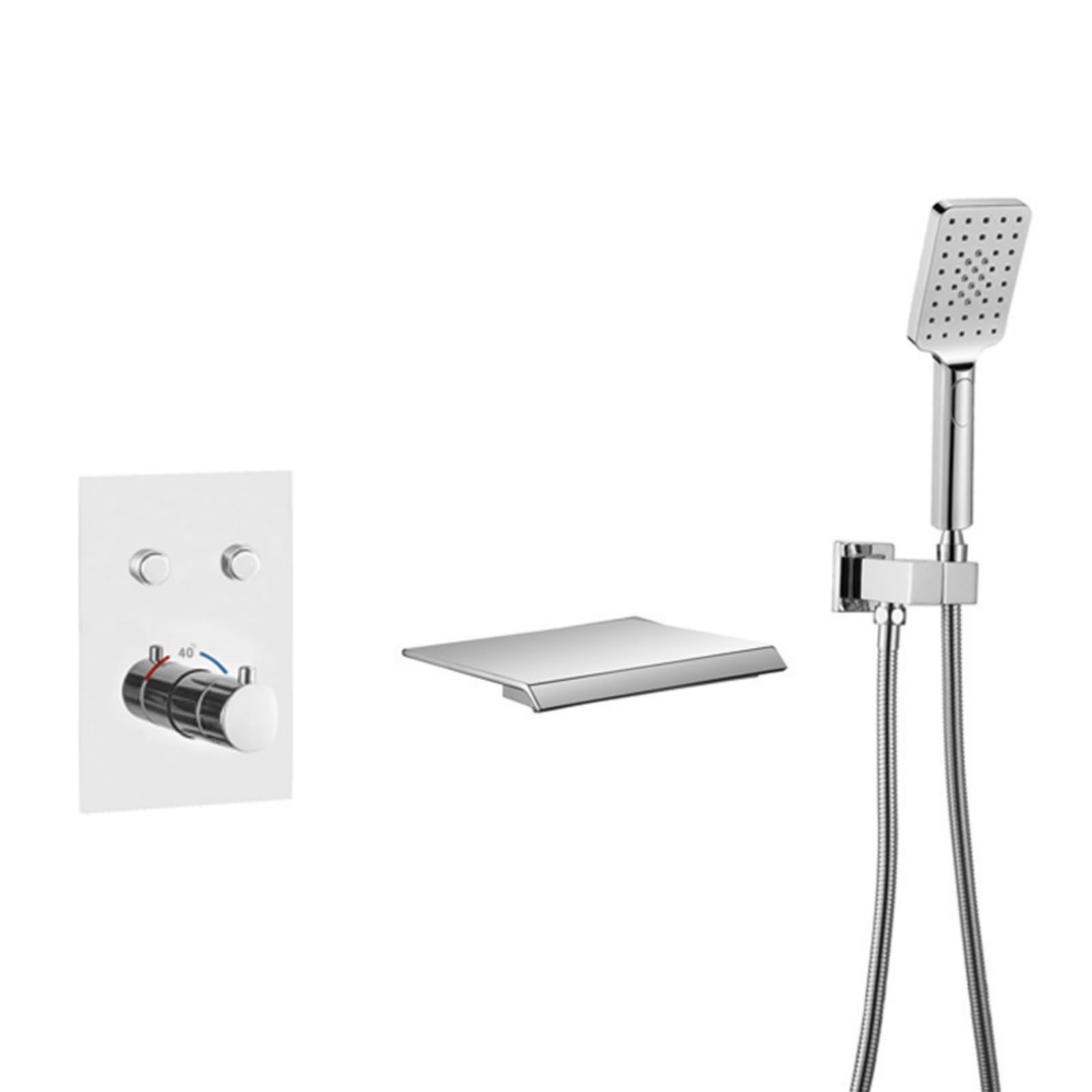 Mitigeur de bain chrome pour douche familiale sécurisée