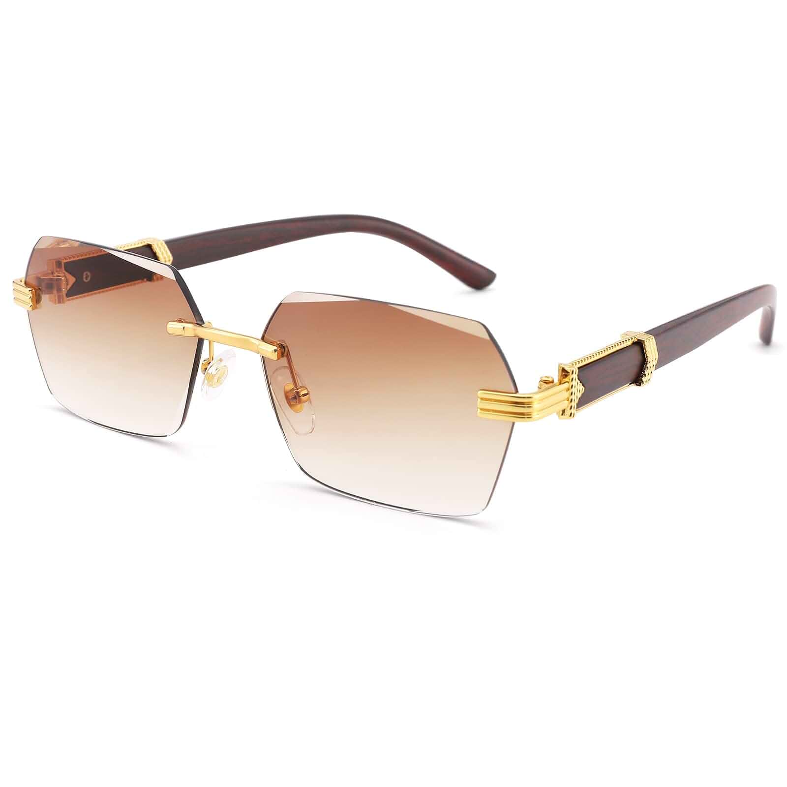 COASION Fashion Rimless Frameless Sunglasses for Women Men Y2k Retro Sun Glasses Square Tinted Glasses
