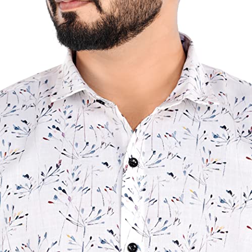 Image of Venisa Men's Cotton Blended Printed Casual Shirt