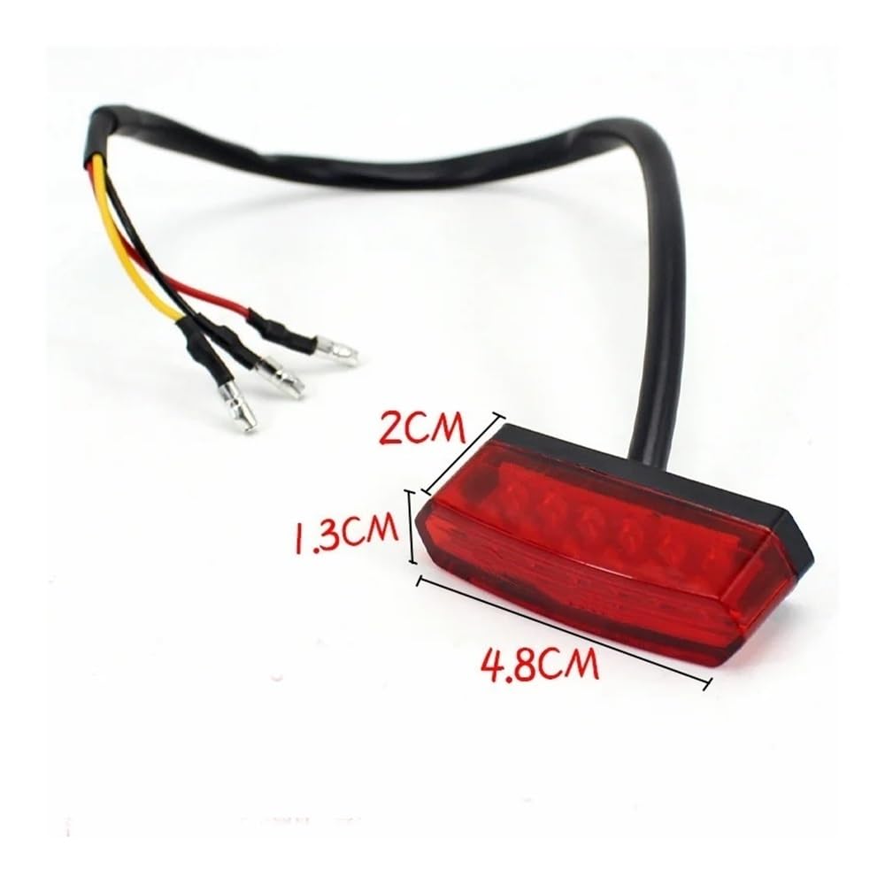 Generique Moto Arrière Lampe Accessoires De Moto 12V, Feux Arrière LED, Feu Plaque D'immatriculation, Stop