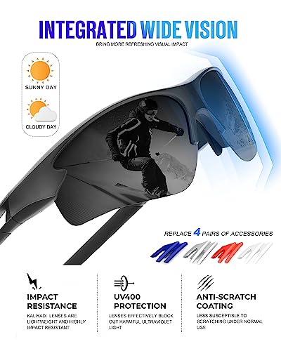 Image of KALIYADI Sports Sunglasses for Men, Polarized Sun Glasses for Men Women Youth Baseball Softball with UV Protection