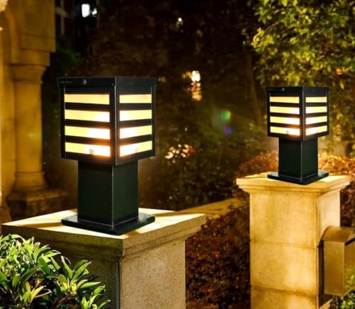 Image of BrighLyt Gate Light for Outdoor Home Gates Waterproof | Outdoor Gate Lamps for Main Gate | Garden Light | Pillar Lights | Boundry Light (Metal Black, GL18, Pack of 2)