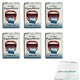 PaperMints Cool Mint Strips Fresh Breath Sugarfree 6er Pack (6x24St Minzblättchen) + usy Block