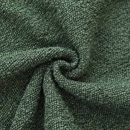 Image of Foindtower Set of 2, Decorative Textured Boucle Throw Pillow Covers Accent Solid Pillow Cases Neutral Cozy Couch Cushion Case for Chair Sofa Bedroom Living Room Home Decor 26x26 Inch Pine Green