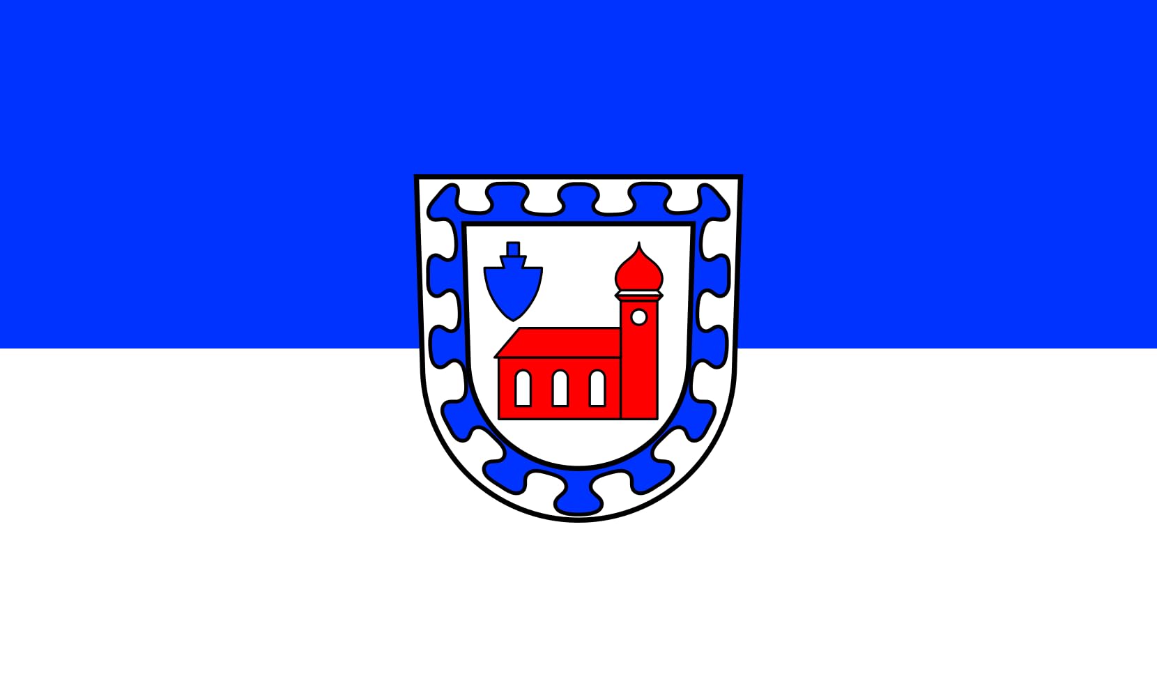 Drapeau Large Friedenweiler paysage 1.35m² anti-effilochage pour vent fort