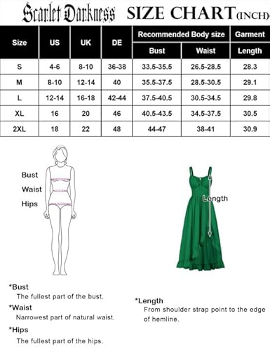 Scarlet Darkness Renaissance Dress Women Summer Corset Dress Flowy Sleeveless Milkmaid Sundress with Pockets, Army Green, M - Image 5