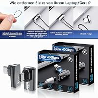 Magnetischer USB C Adapter 240W 2 Stück 90-Grad 24polig USB4 40Gbps 8K 60Hz – Ansicht 7