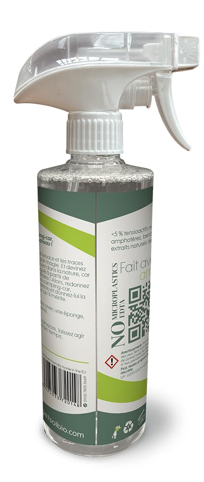Solbio - Limpiador de Marcas Negras - 500ml - Limpiador de Base Vegetal para Autocaravanas, Caravanas y Barcos - Elimina las Marcas Negras en Superficies Exteriores