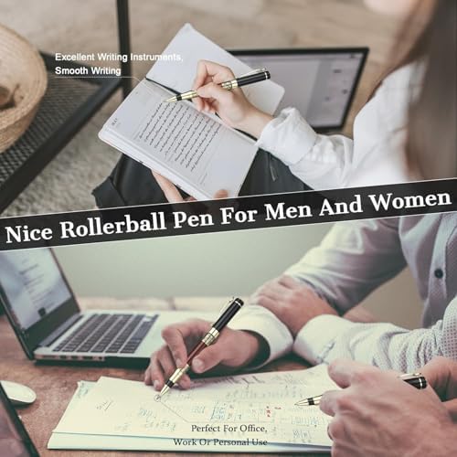 Aputue Uzman tükenmez kalemler, 0.5mm uç kalınlığı ve 2 adet siyah mürekkep yedeği, krom kaplama lüks tasarım, öğrenci, yönetici ve öğretmenler için hediye kutusu seti - Görsel 2