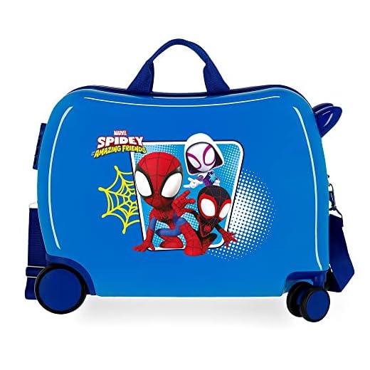 Marvel Spidey Team Up Maleta Infantil Azul 50x39x20 cms Rígida ABS Cierre de combinación Lateral 34L 1,8 kgs 4 Ruedas Equipaje de Mano