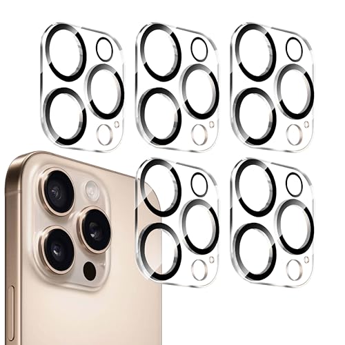 New Horrizon [5-Pack Camera Lens Protector for iPhone 16 Pro (6.3-Inch) & iPhone 16 Pro Max (6.9-Inch), 9H Tempered Glass, [LifetimeSupport][Case-Friendly][Anti-Scratch][Does Not Affect Night Shots]