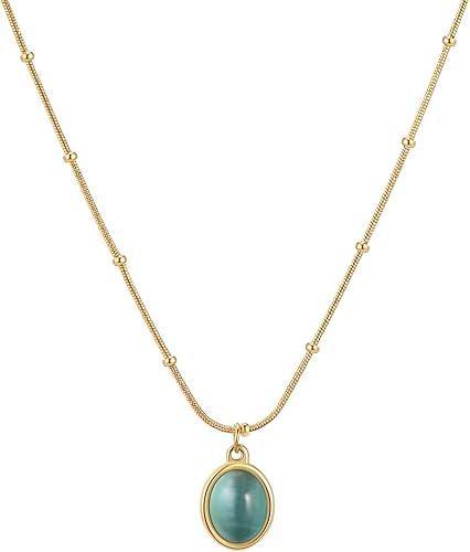 Miniatura 8 de Natural Jade Necklace for Women 18K Gold Plated Green Jade Pendant Necklace Good Luck Necklaces Anniversary Gifts for Mom Lover