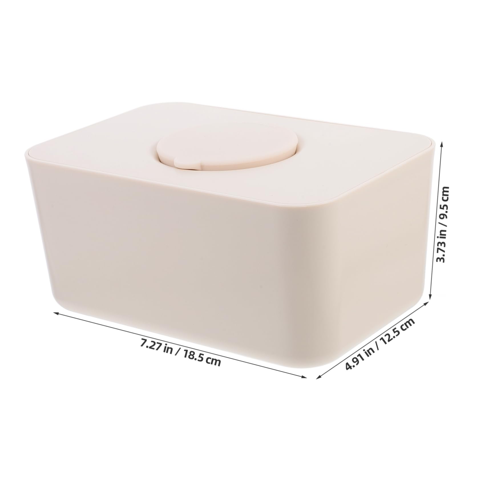Boîte pour Lingettes Humides en Silicone Couvercle, Beige, 1 Pièce