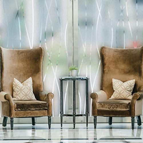 Glass Door Decal - Frosted Glass Window Vinyl Sticker - Etched Door Film Wow Decal - Decorative Crystal Frost Safety Film Cling (71'' X 71'') #TOP3