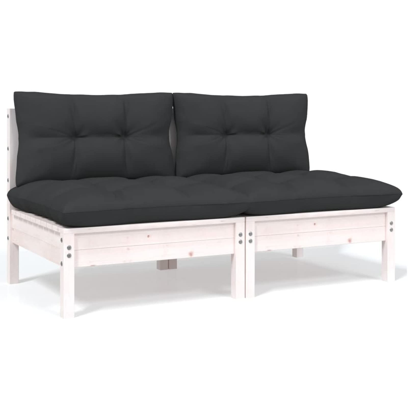 Divano da giardino a 2 posti con cuscini in legno di pino bianco 11# Poltrona Palets Sofa per Patio Set di divani interni esterni a due posti