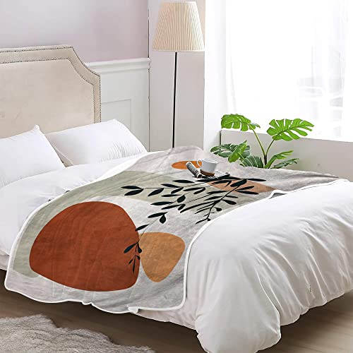 Sebkq Boho Sun And Leaves Blanket Double Sided Flannel Throw Blanket, Suitable For Adults And Children On The Sofa, Car, Bed Nap Warm Comfortable Blanket(59In X 39In) #TOP3