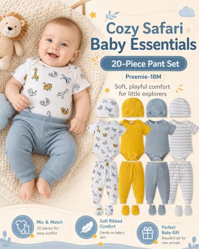 Image of Baby Boy Girl Clothes Preemie Newborn Must Have Infant Essentials Outfits 20 Piece Clothing 0-18 Months