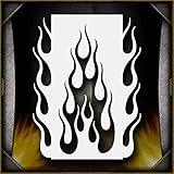 Flames 11 AirSick Airbrush Stencil Art Design Template
