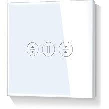 LIAONFOY WiFi Touch Roller Shutter Switch WiFi Blind Switch Sensor Touch Screen White Works with Alexa Tuya Google Home Neutral Line Required
